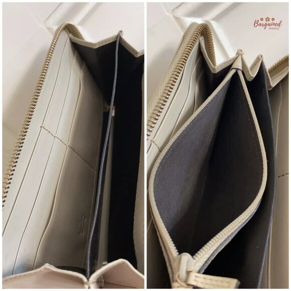 Authentic GUCCI Cream Guccissima Leather Interlocking G Heart Zip Around Wallet - Picture 9 of 12